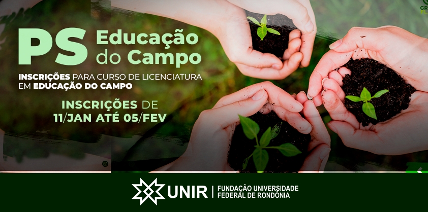 UNIR abre inscrições para curso gratuito de Licenciatura em Educação do Campo